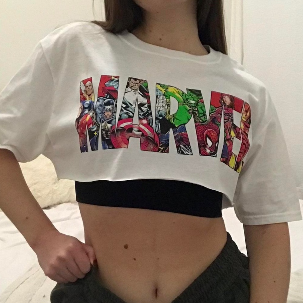 Marvel Hand Cropped T-Shirt